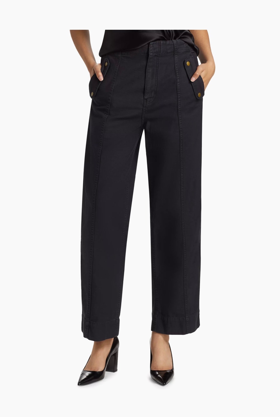 Frame Women’s Utility Barrel High-Rise Pants Color Washed Black 34 New No Tags